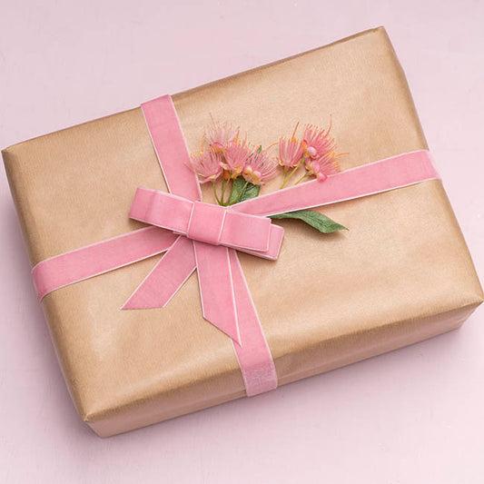 Ribbon Premium Plush Velvet Woven Edge Pink (25mmx20m)