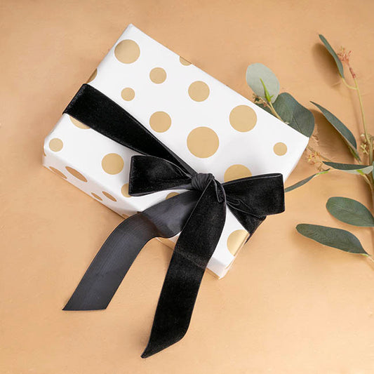 Ribbon Premium Plush Velvet Woven Edge Black (38mmx20m)