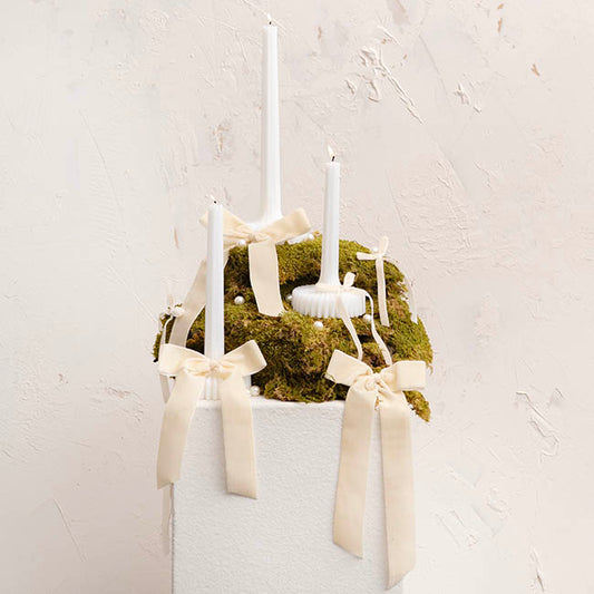 Ribbon Premium Plush Velvet Woven Edge Ivory (38mmx20m)