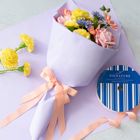 Jumbo Bulk Ribbon Grosgrain Plain Peach (25mmx100m)