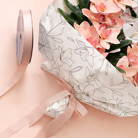 Jumbo Bulk Ribbon Grosgrain Plain Rose Gold (25mmx100m)