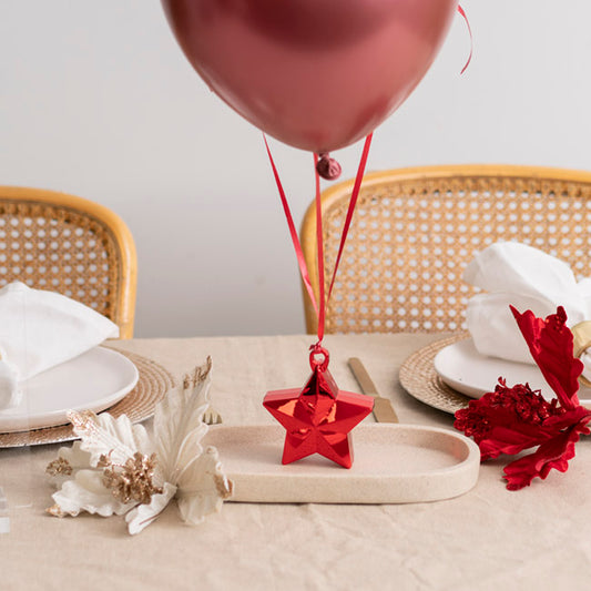 Balloon Weight Star (9.5cmHx9.5cmL) Metallic Red 140g