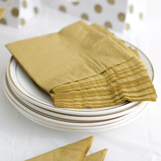 Lunch Paper Napkin 2Ply Pack 50 Gold (30x30cm)