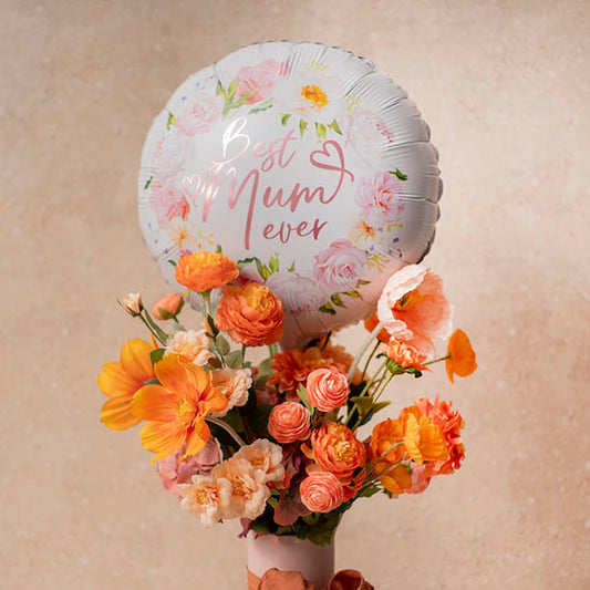 Foil Balloon 18" (45cmD) Pack 5 Best Mum Ever White