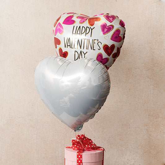 Foil Balloon 18" Pack 5 Heart Shape Pearl White (45cmx51cm)