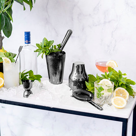 Cocktail Shaker 5PC Set Metallic Black