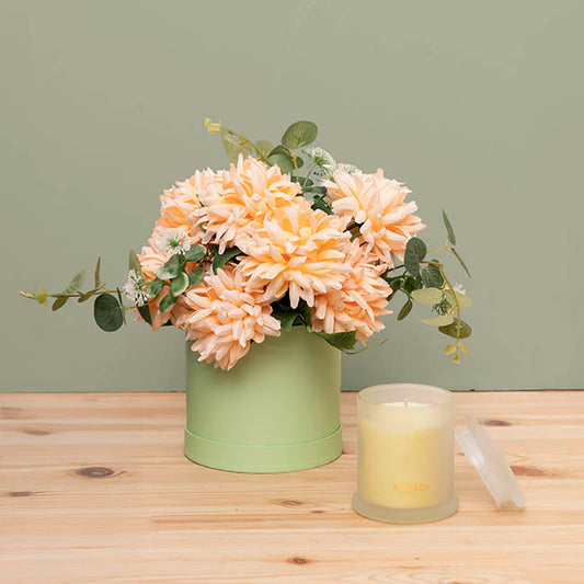 Flower Gift Hat Box Round Pistachio Green (15cmWx13.5cmH)