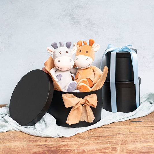 Gift Box Round Black (25cmDx15cmH) Set 3