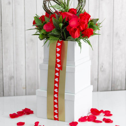 Gift Flower Box Square White (21.5x21.5x14cmH) Set 3