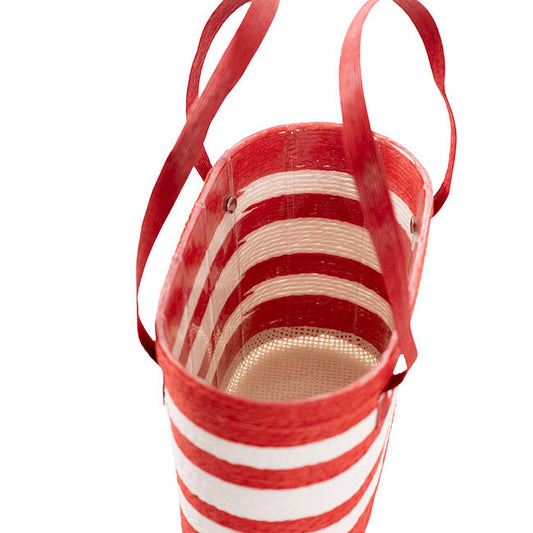 Flower Carry Paper Rope Basket Liner Red & White(18x9x13cmH)