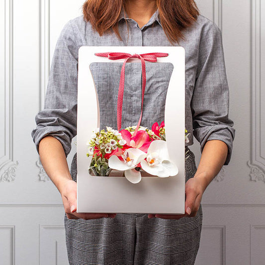 Flower Carry Box Pack 10 White (22x11.5x35.5cm)