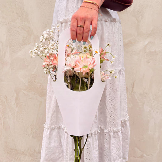 Flower Bouquet Florist Tote Large White Pack 6 (10x25x52cmH)