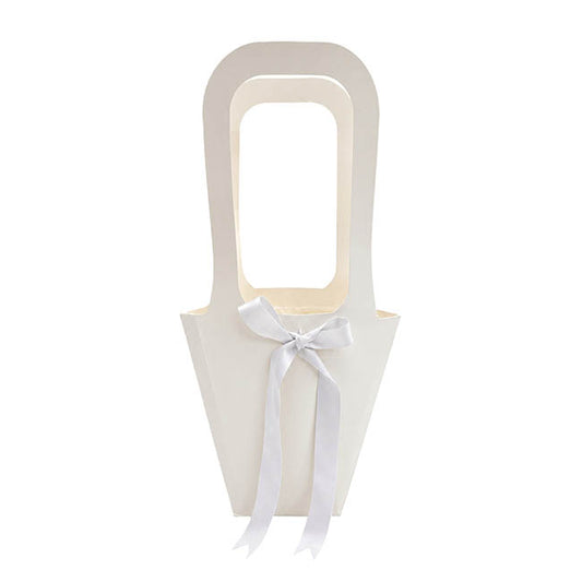 Flower Bouquet Tote with Ribbon Large Ivory Pk5(10x24x50cmH)