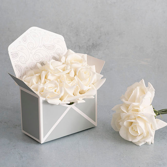 Envelope Flower Box Small Paisley Sage Pk5 (15.5Lx8Dx11cmH)