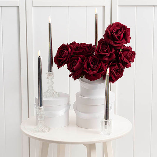 Flower Hat Box Petite Round White Set 3 (17Dx13.5cmH)