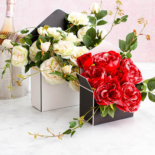 Envelope Flower Box Large Pack 5 White Black (23Lx8Dx16cmH)