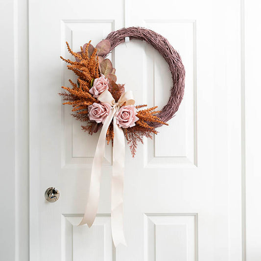 Wood Wool Wreath Brown (40cmD)