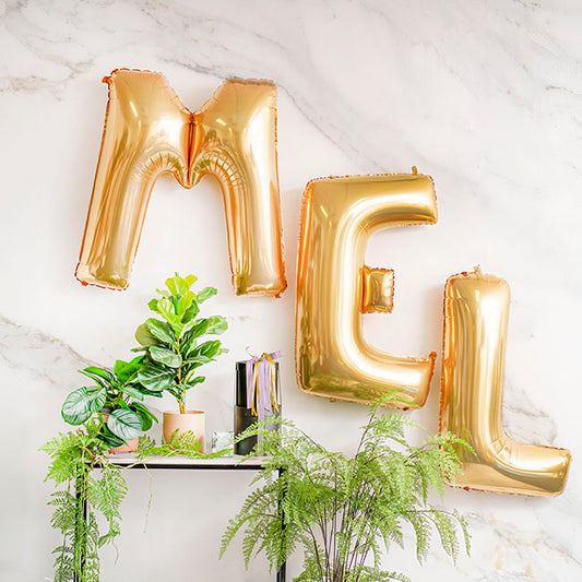 Foil Balloon 40" (101.6cmH) Letter 'M' Gold