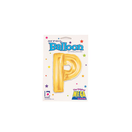 Foil Balloon 40" (101.6cmH) Letter 'P' Gold