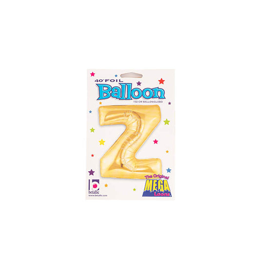 Foil Balloon 40" (101.6cmH) Letter 'Z' Gold