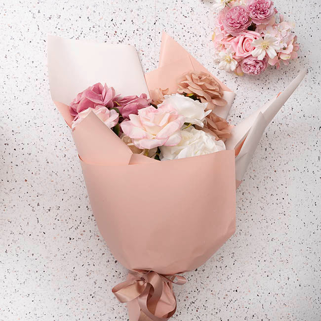 Kraft Paper Duet 80gsm Vintage Pink & White Pk100 (50x70cm)
