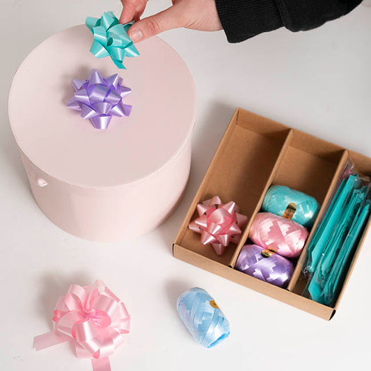 Curling Ribbon & Bows Gift Wrap Finishing Set Pastels