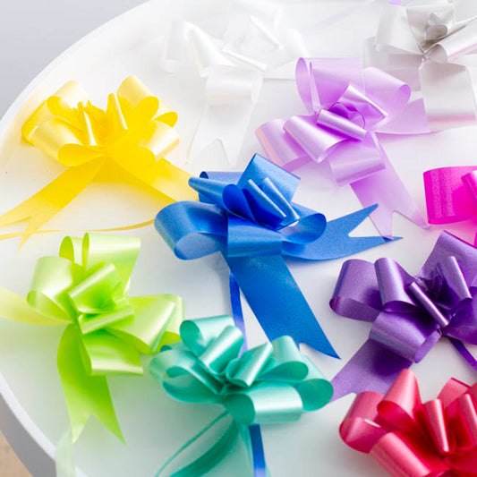 Ribbon Pull Bow Silver (32mmx53cm) Pack 25