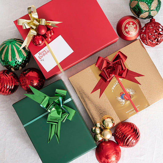 Ribbon Pull Bow Metallic Red (32mmx53cm) Pack 25