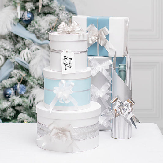 Ribbon Pull Bow Metallic Silver (32mmx53cm) Pack 25