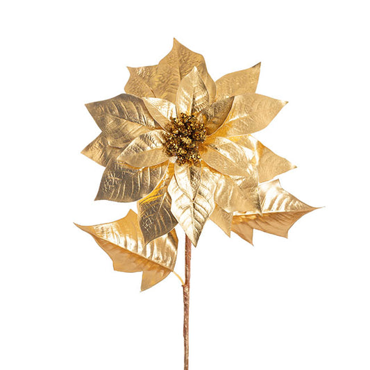 Poinsettia Stem Gold (24cmDx66cmH)