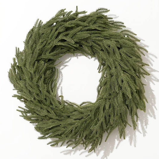 Norway Spruce Pine Wreath Real Touch Green (80cmD)