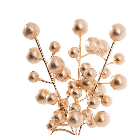 Festive Berry Picks Pack 6 Champagne Gold (22cmH)