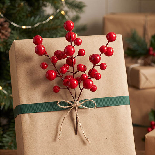 Festive Berry Picks Pack 6 Red (22cmH)
