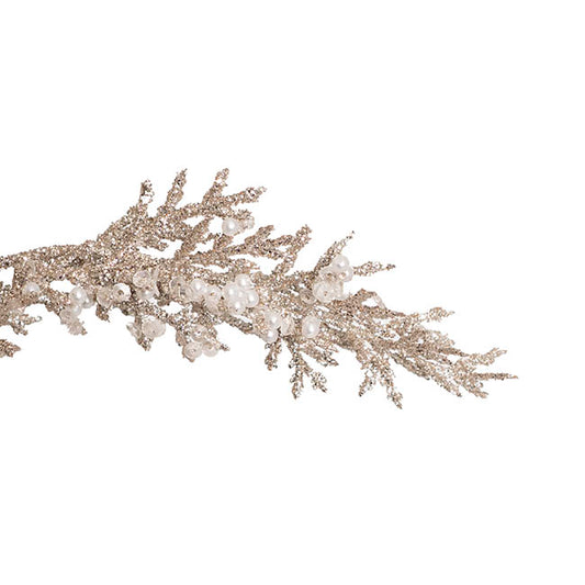 Cedar Pine Spray Glitter Ice Champagne (77cmH)