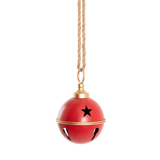 Hanging Christmas Star Bells Red & Gold (17x25.5cmH)