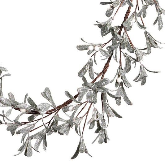 Mistletoe Garland Glitter Green Grey (150cmL)