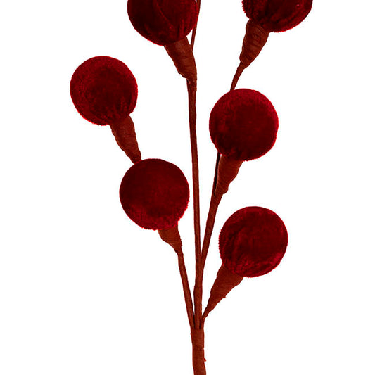 Velvet Ball Spray Dark Red (55cmH)