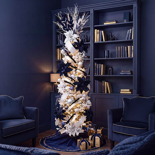 Shape Easy Snow Pine Narrow LED Tree White (76x230cmH)