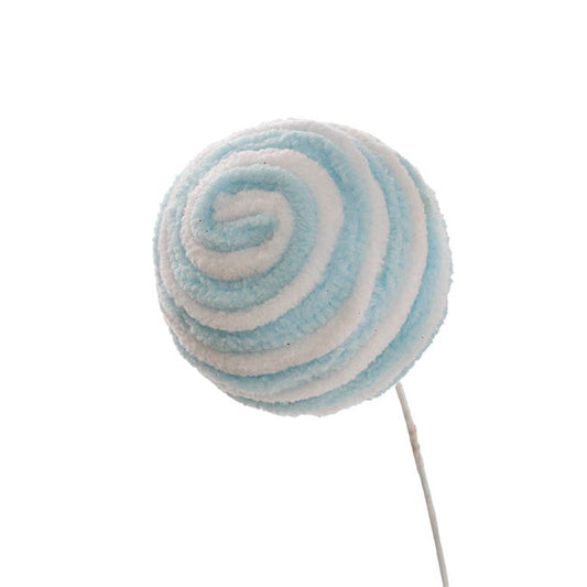 Striped 3 Ball Pick w Bow Soft Blue (34cmH)