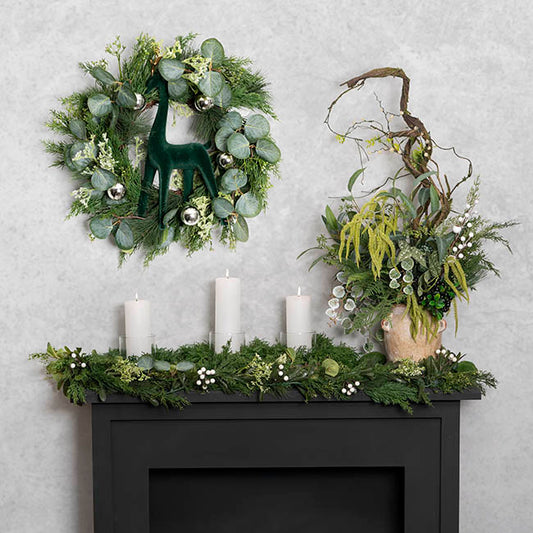 Cedar Pine Eucalyptus Wreath Green (50cmD)