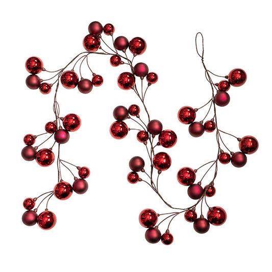 Bauble Garland Shiny Burgundy (180cmL)