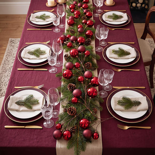Bauble Garland Shiny Burgundy (180cmL)