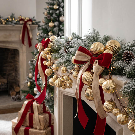 Pumpkin Bauble Garland Champagne (180cmL)