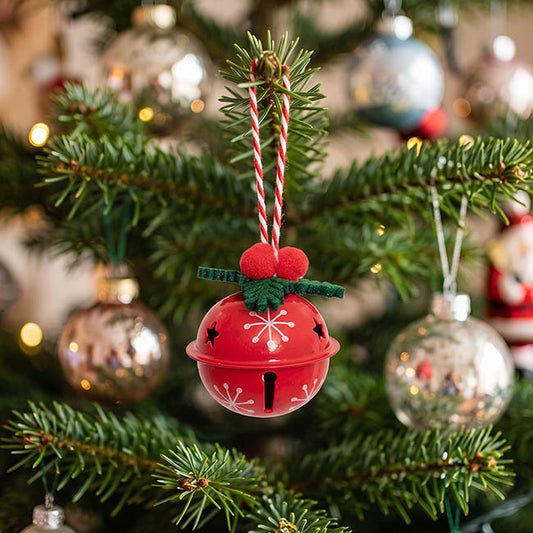 Hanging Metal Bells Pack 6 Red (4cmD)