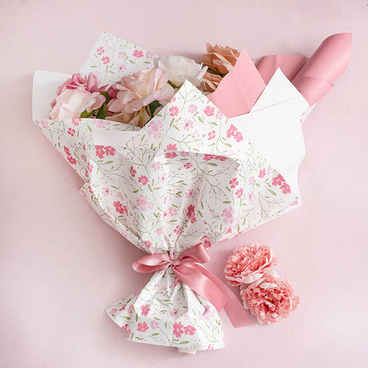 Cello Regal 65mic Delightful Flowers Pink Pack 100 (50x70cm)