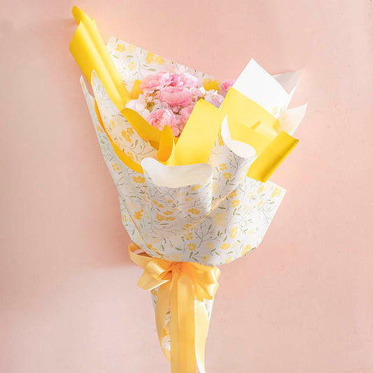 Cello Regal 65mic Delightful Flowers Yellow Pk100 (50x70cm)