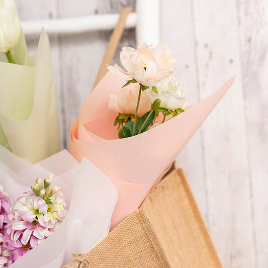 Frosted Cello 50mic Wrap Satin Lotus Pink Pk100 (60x60cm)