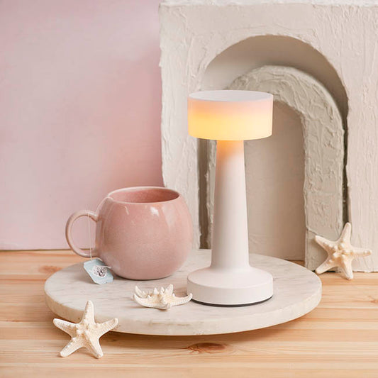 Cordless Designer LED Table Lamp Matte White (21cmH)