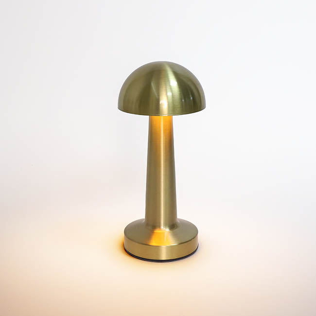 Portable Cordless LED Mushroom Table Lamp Gold (21.5cmH) – Koch