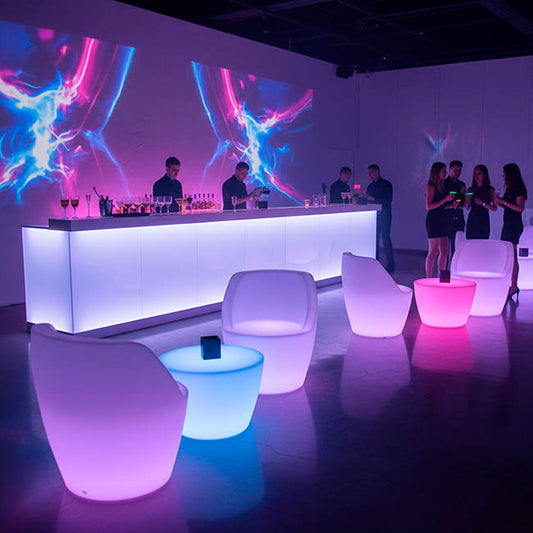 LED Glow Lounge Bar Chair White (63x65x72cmH)
